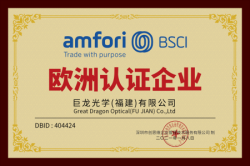 祝巨龍光學(xué)（福建）有限公司2021年通過(guò)BSCI驗(yàn)廠